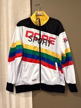 Dope Sport Multicolor Zip Up Pitstop Jacket, Oversized, Racing, Size Medium